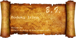 Bodoky Irina névjegykártya